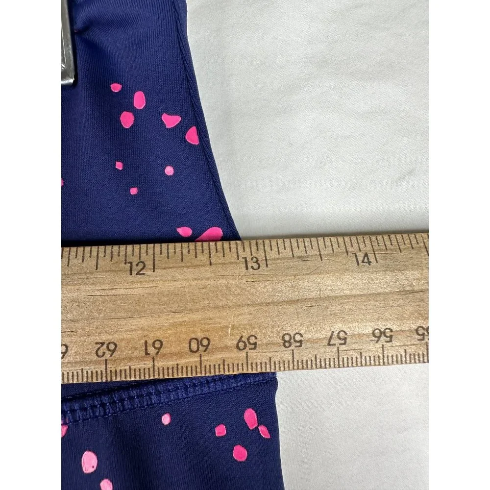 Zyia Active Leggings Navy with Pink Splatter sz 4_7